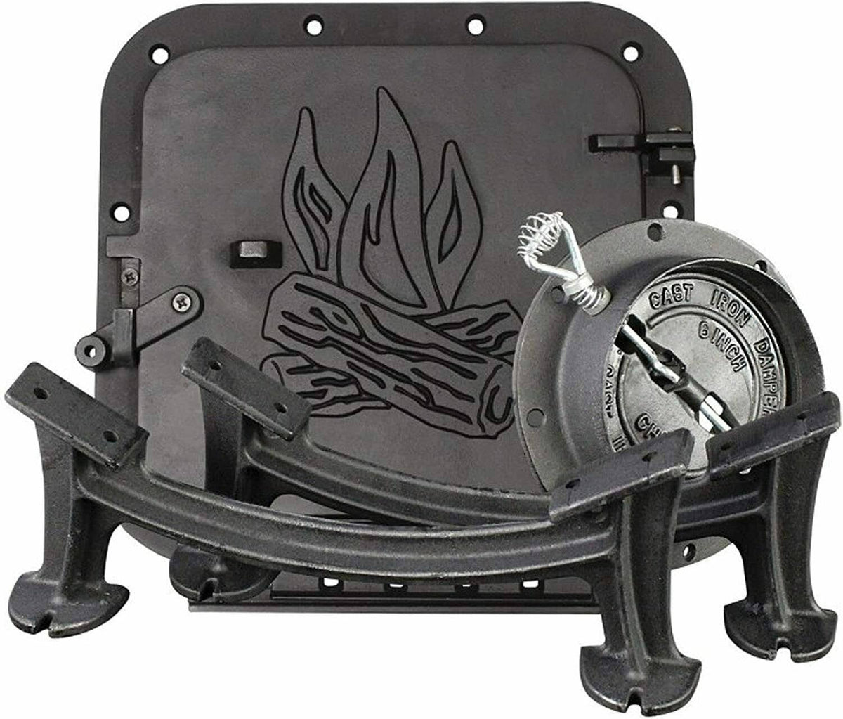 US Stove Bsk1000 Cast Iron Barrel Stove Kit