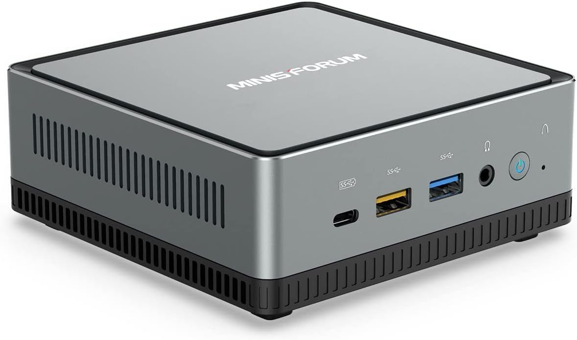 MINISFORUM EliteMini HX90 Mini PC AMD Ryzen 9 5900HX Desktop Computer, DDR4 32GB+512GB SSD, 2.5Gbps LAN, 2X HDMI & 2X DP 4K@60Hz Outputs, 2X HDD Slot, 5X USB, AMD Radeon Graphics Tower PC