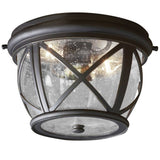 Allen + Roth Castine 10.9-in W Rubbed Bronze Outdoor Flush-Mount Light