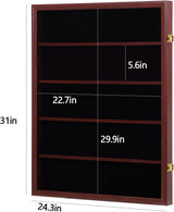 35 Graded Sports Card Display Case – Baseball Card Display Frame with UV Protection Clear View Lockable Wall Cabinet for Basketball Collectible Trading Card Black Finish