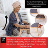 Large Wooden Puzzle Table Fits 1500 Pieces, Portable Jigsaw Puzzle Board with Four Non Slip Drawers, Adjustable and Foldable Legs, Protective Rubber Mat Cover – by AGREATLIFE