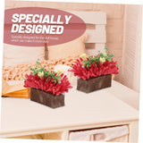 Doll House Potted Plant Artificial Bonsai Decor Mini Plants Mini DIY Bonsai Model Miniature Potted Plants Doll House Supply Artificial Potted Plant Tiny Bonsai Decor Mini Bonsai