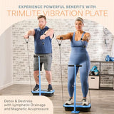 Lifepro TrimLite Vibration Plate Exercise Machine with Handlebars ?C Whole Body Vibration Machine, Ideal Lymphatic Drainage Massager ?C 99 Speed Levels, Bluetooth Speaker, Resistance Bands & Remote