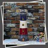 Garden Outdoor Statues, Waterproof Lighthouse Lights Lawn Decor; Automatic Rotating Solar Lights for Yard, Patio, Ground, Tabletop Decoration; Unique Housewarming Gifts – Red