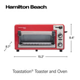Hamilton Beach – Toastation 2-Slice Countertop Toaster and Toaster Oven – Red 22724