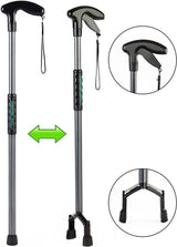Handy Cane All-in-One Walking Aid with Built-In Reacher Grabber-Small