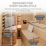 SAUNASOFA? Sauna Mat & Pillow Set ?C 2 Seater Sauna seat Cushion with Pillow ?C Heat-Resistant Sauna kit for Infrared & Finnish saunas in Grey