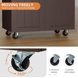Shintenchi Kitchen Island Cart with Storage,Rolling Side Table on Wheels with Large Worktop, Cabinet,Towel Rack and Drawers for Kitchen,Dinning Room, White