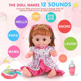 Baby Doll Toys Set, 14 Doll Toys, 25Pcs Dolls Care Toy Playset, Toddlers Toy Doll Set Incl Cradle Crib, High Chair, Milk Bottle, Pacifier, Diaper, Baby Gift for Age 3 4 5 6+ Years Old Girls Boys