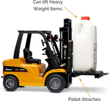 Top Race Jumbo Remote Control Forklift 13 Inch Tall, 8 Channel Full Functional Professional RC Forklift Construction Toys, High Powered Motors, 1:10 Scale – Heavy Metal – (TR-216)