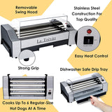 La Trevitt Hot Dog Roller- Sausage Grill Cooker Machine- 6 Hot Dog Capacity – Commercial and Household Hot Dog Machine for Family Use