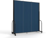 Standard Room Divider with Metal Frame, Folding Portable Partition Privacy Walls for Schools and Offices 7’6 Tall x 8’7 Wide Navy