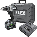 FLEX 24V Brushless Cordless 1/2-Inch 1,400 In-Lbs Torque 2-Speed Hammer Drill Turbo Mode Kit with 6.0Ah Stacked Lithium Battery and 280W Rapid Charger – FX1271T-1H