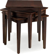 Leick Stacking Table Set, Black and Medium Oak