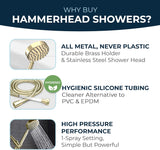 HammerHead Showers? Solid Metal LOW FLOW Handheld Shower Head with Hose and Brass Holder – OIL RUBBED BRONZE ?C Water Saving 1.75 GPM Detachable Shower Head – Adjustable Shower Wand Bracket & 6ft Hose