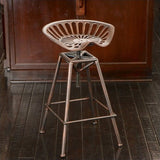 Noble House 26 Lawrence Saddle Bar Stool in Copper and Silver