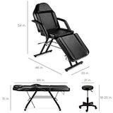 Best Choice Products 71in 3-Section Multipurpose Massage Bed, Spa & Salon Facial, Tattoo Chair w/Hydraulic Stool, Removable Headrest, Facial Cradle, Towel Hanger – Black