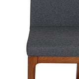 New Pacific Direct Devon PU Leather Counter stool,Walnut Brown Legs,Antique Gray,Set of 2