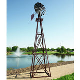 Outdoor Water Solutions 12-Foot Red and White Powder Coated Backyard Windmill