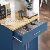 Shintenchi Kitchen Island Cart with Storage,Rolling Side Table on Wheels with Large Worktop, Cabinet,Towel Rack and Drawers for Kitchen,Dinning Room, White