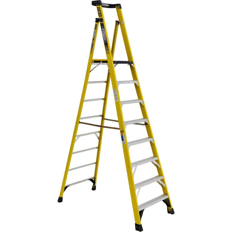Werner Podium 8-ft Fiberglass 375-lb Type IAA Step Ladder PD7308
