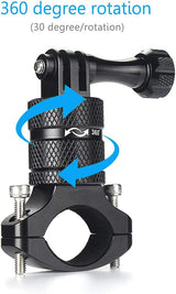 HSU Aluminum Bike Bicycle Handlebar Mount and Bike/Motorcycle Handlebars for Go Pro Hero 11/10/9/8/7/6/5/4, DJI Osmo Action AKASO and Other Action Cameras (Black)