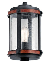 Kichler Barrington 17.85-in H Distressed Black and Wood Post Light