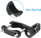 HSU Aluminum Bike Bicycle Handlebar Mount and Bike/Motorcycle Handlebars for Go Pro Hero 11/10/9/8/7/6/5/4, DJI Osmo Action AKASO and Other Action Cameras (Black)