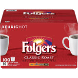 Folgers Classic roast Coffee K Cups 100 ct