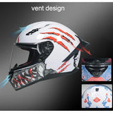 Full Face Motorcycle Helmet Crash Integrated Helmet with HD Visor Four Seasons Crash Helmet Men Women DOT Approved Ventilation System Motorcross Helmets