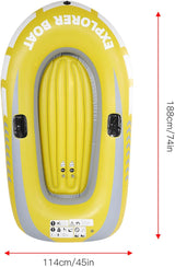Inflatable Kayak Boat, Heavy Duty Inflatable Canoe Yellow Inflatable Kayak with Two Paddle Mounts Double Valve Design for 2 Person PVC Air Boat