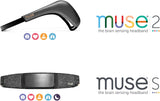 MUSE 2: The Brain Sensing Headband – Meditation Tracker Multi Sensor Headset Device – Responsive Sound Feedback for Brain Wave, Heart, Body & Breath Activity,Black/Grey