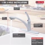 Delta 470-WH-DST Signature Single Handle Pull-Out Kitchen Faucet White