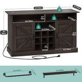 YITAHOME Buffet Cabinet, 47 Farmhouse Coffee Bar with Power Outlet, Floating Shelves, Multi-Functional Storage Sideboard Cabinet for Kitchen and Living Room (Rustic Brown)