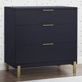 Delta Children Hendrix 3 Drawer Dresser in Bianca White/Bronze