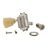 Gibson Deluxe Yellow Key Tuner Set, Vintage Nickel