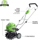 Greenworks 40V 10 Cordless Tiller / Cultivator, 4.0Ah Battery and Charger Included