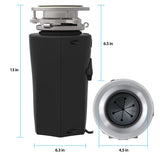 Eco Logic 1/2 HP Garbage Disposal with Attached Power Cord 10-US-EL-5-3B