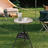 folding desk,Foldable Picnic Table Camping Folding Table,Outdoor Round Table Small Tea Coffee Table,Lightweight Beach Table Patio Dining Side Table,Fishing Tent Garden Table with Mesh Pocket