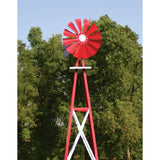 Outdoor Water Solutions 12-Foot Red and White Powder Coated Backyard Windmill