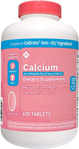 Member’s Mark Calcium 600 + D3 Dietary Supplement – 600 ct.