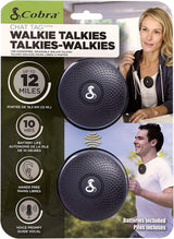 Cobra ACT120B Chat Tag Curve Wearable Walkie Talkies – Push to Talk, Rechargeable, Up to 12-Mile Two Way Radio Set (2 Pack)