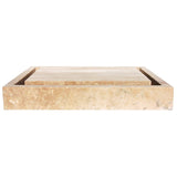 Eden Bath Rectangular Infinity Pool Sink – Honed Beige Travertine