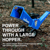 Landworks Wood Chipper Shredder Mulcher, Heavy Duty, 7 HP Gas Powered, Compact Rotor Assembly, 3 Inch Max Capacity