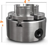 4 Inch Wood Lathe Chuck Set 1 x 8 tpi, Self Centering 4 Jaw Wood Turning Chuck