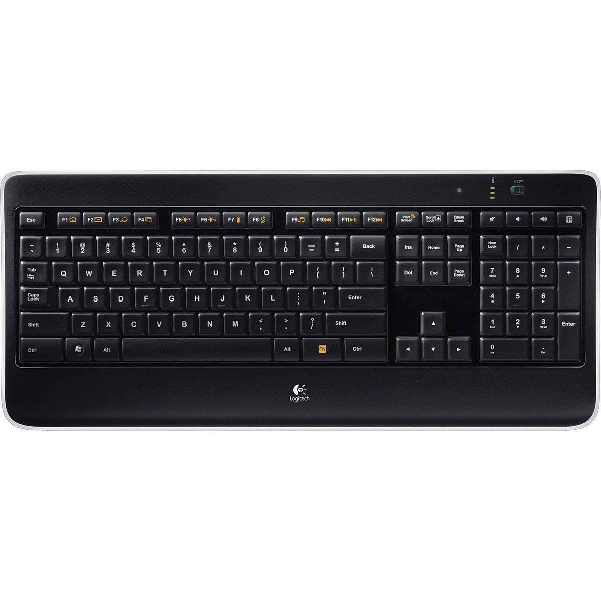 Logitech – K800 Wireless Illuminated Keyboard – Black