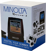 MINOLTA Film & Slide Scanner, Convert Color & B&W 35mm, 126, 110 Negative & Slides, Super 8 Films to 22MP JPEG Digital Photos, 16GB SD Card, Worldwide (Red)