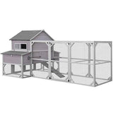 Aivituvin Large Chicken Coops for 15 – 20 Chickens, 3-Section Nest Box, 146 in, Size: 146(Large) x69(W) x67(H), Gray
