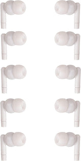 JustJamz Pearl Basic White Headphones 3.5mm Disposable Earphones Bulk Earbuds for Kids and Adults 50 Pack Pack of 2