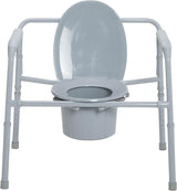 Drive Medical 11117N-1 Bariatric Commode Chair for Toilet with Arms, Gray